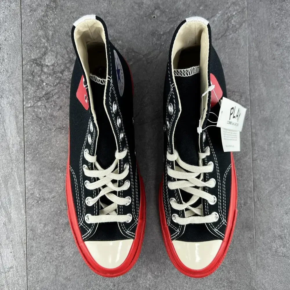 Converse Chuck Taylor All Star 70 Hi Comme Des Garcons Size 8.5 Mens Black Red
